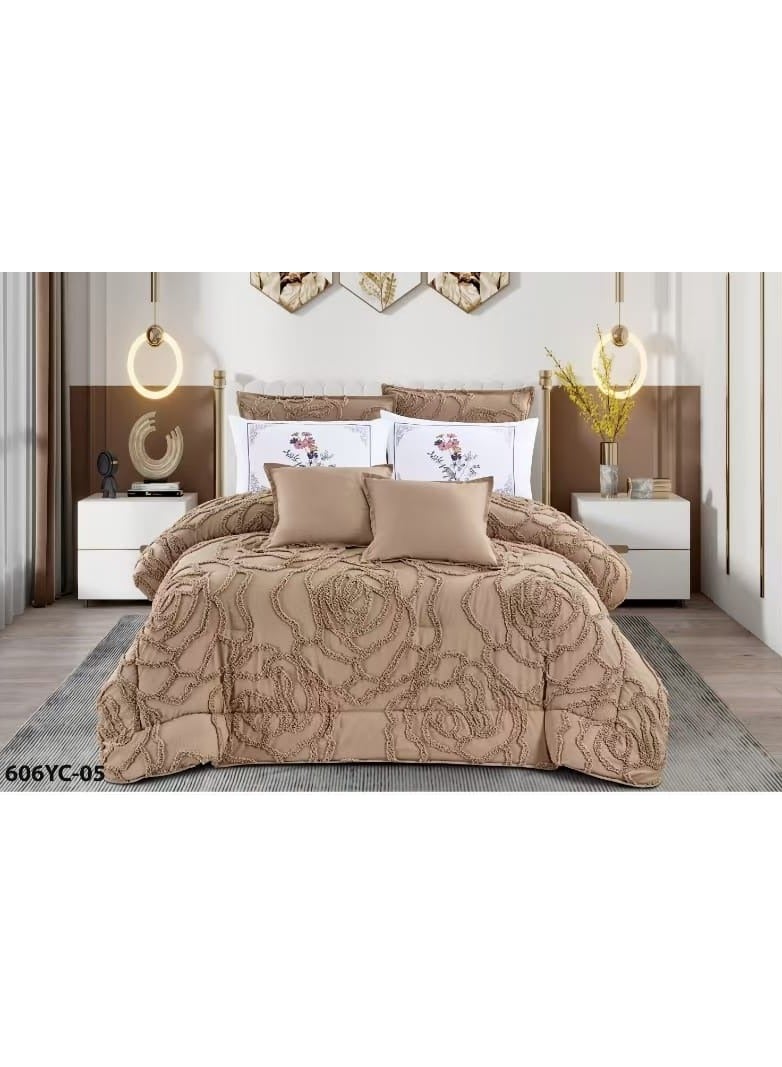 مون طقم لحاف مفرش  ملكي من مون  مقاس نفرين مكون من 8 قطع بحجم 250x230 سم - Image 1