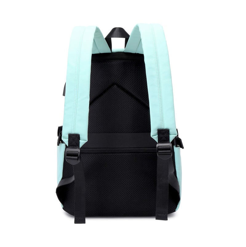 Joymoze Classic Backpack for Women Stylish School Backpack for Teen Girl Light Blue with Chain - Image 3