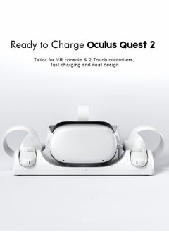 KASTWAVE Charging Dock for Oculus Quest 2 / Meta Quest 2 with LED Light, Magnetic Charging Station for VR Headset and Touch Controllers, with 2 Rechargeable Batteries/Type-C Charger Cable  - Image 4