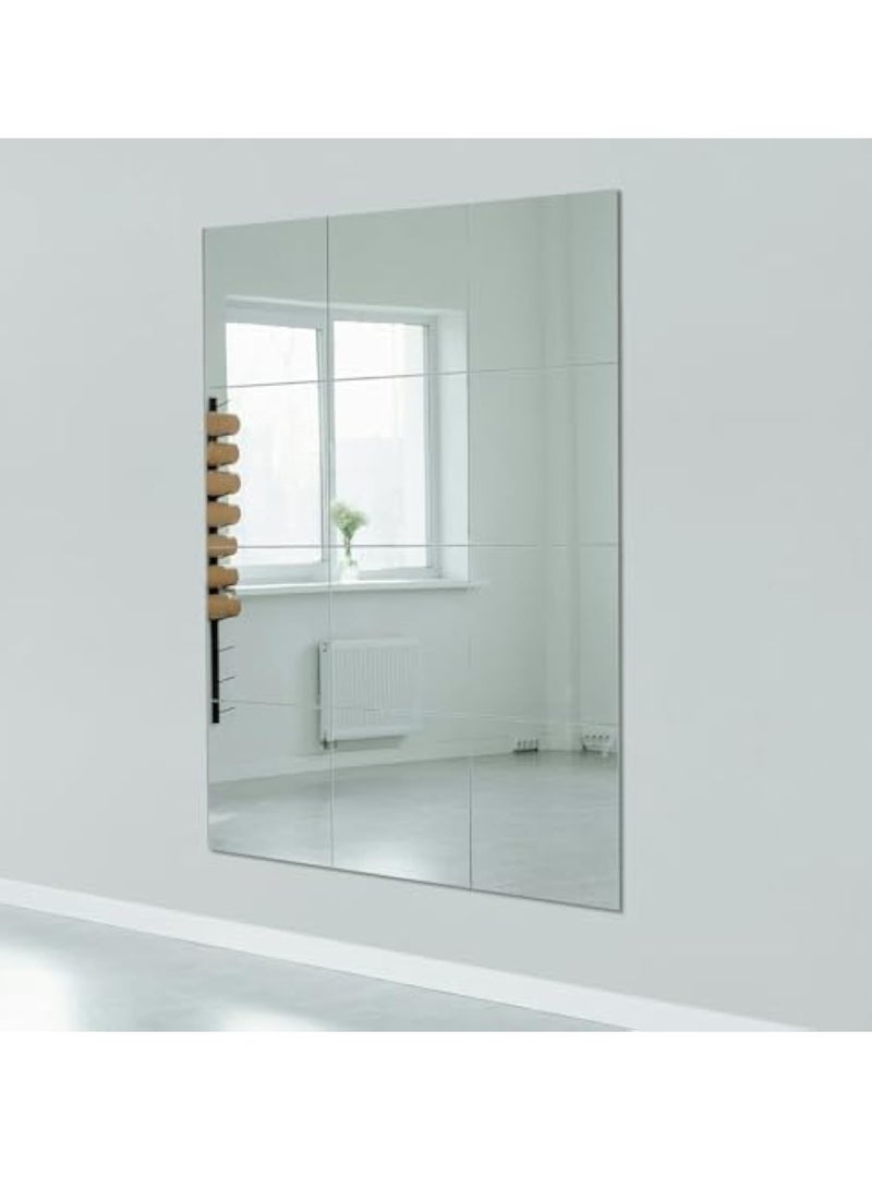 YelaJoy Home Gym Mirrors 12 Inch x 12Pcs Wall Mounted Mirror Acrylic Frameless Full Length Mirror Tiles for Home Gym, Bedroom, Door & Bathroom - Image 3