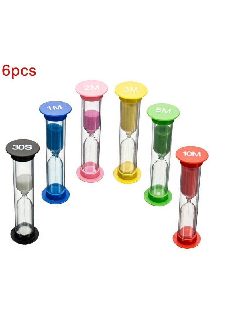 Generic 6pcs, Children's 6-color Classroom Game Hourglass Clock Timer Montessori Toy Hourglass Children's Anti Drop Toy  - Image 1