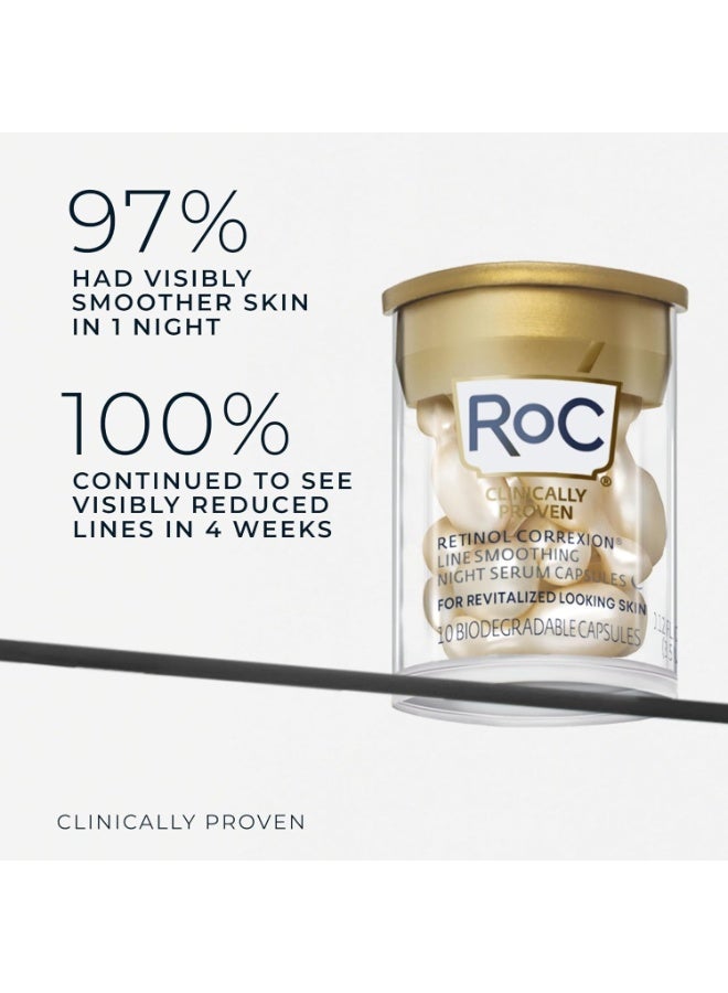 RoC - Retinol Correxion Line Smoothing Night Serum Capsules - Daily Anti-Aging Skin Care Treatment - Firming Moisturiser - 10-Piece - Image 3