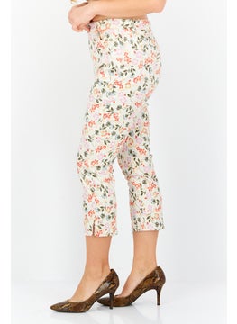 NYDJ Women Regular Fit Floral Print Stretchable Capri Pant , Beige Combo  - Image 3
