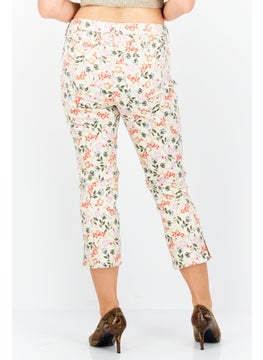 NYDJ Women Regular Fit Floral Print Stretchable Capri Pant , Beige Combo  - Image 2