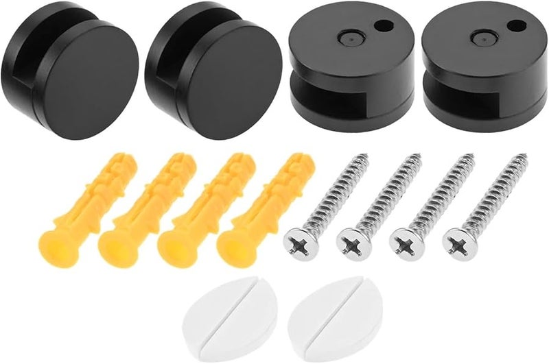 Black Glass Clamp Brackets 4 Pieces Mirror Mounting Holders For Bathroom - Image 3