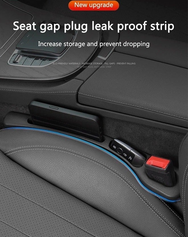 2 Pcs Car Seat Blocker, Car Seat Gap Filler, Car Grout Filler Organiser Between Seats, Portable Car Seat Organiser Space Saving Storage Box for Trucks, SUVs, Vs - Black - Image 2