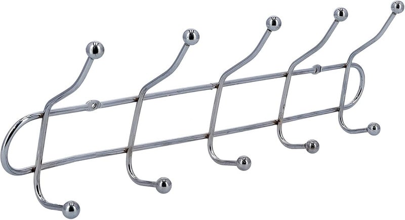 STORIA 5 Pin Modern Bathroom Cloth Hooks Hanger Door Wall Bedroom Bathroom Robe Hooks Rail for Hanging Keys,Clothes,Towel Steel Hook Cloth Hanger/Hanging Organizer Rack - Image 1