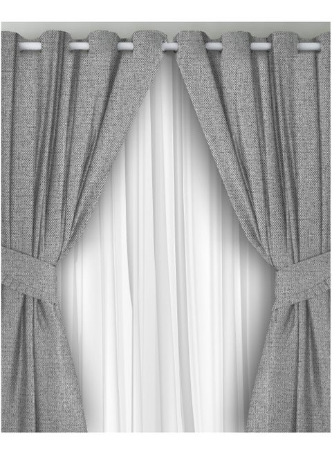 Curtains House Natural Linen With Steel Grommets-140 x 280 cm