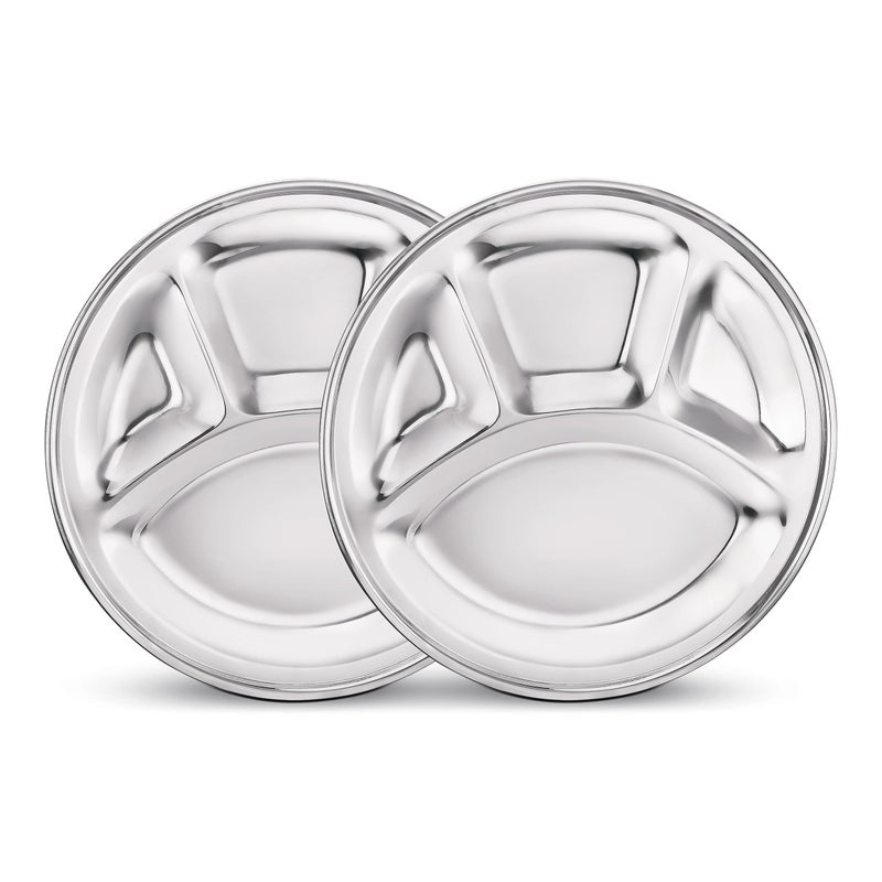 CLASSIC ESSENTIALS Stainless Steel Compartment Plate Bhojan Thali, Lunch/Dinner Plate - Image 1