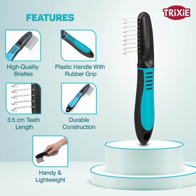 Trixie : - Fur Detangler De-Matting Comb for Dogs and Cats | Made with Bent Teeth to Easily Detangle - Image 2