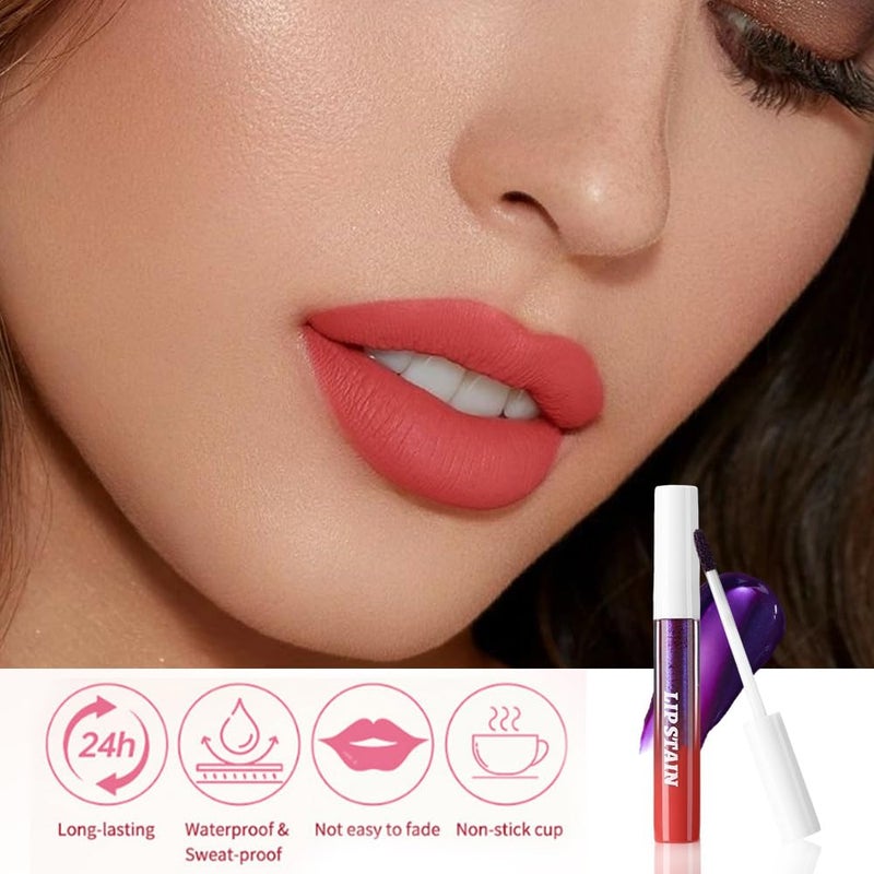 evpct 3Pcs Nude Brown Brownish Red & Orange Red Peel Off Lip Stain Tints, Matte Liquid Lipstick Lip Stain Long Lasting Waterproof for Women, Longwear Lipstick Peel Off Highly Pigmented Easy to Apply - Image 4