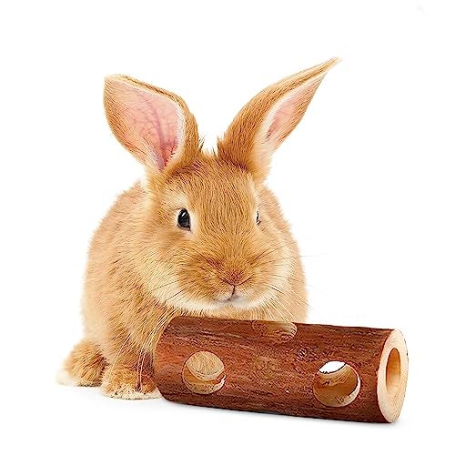 SunGrow Rabbit Log Chew 8 Inches Fresh Lumber Contemporary Textured Design Log Chew Teeth Care Toy for Chinchilla Hamster Guinea Pig Gerbils Small Animals - Image 1