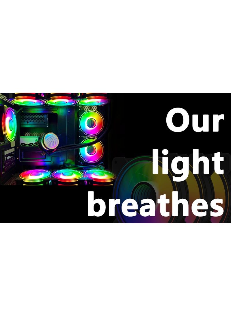 POWER Dual Ring ARGB Fan, 24 Individual LEDs, 120mm PWM Static Pressure Fan, Absorption Pad for PC Case and Liquid Radiator (Single Pack)  - Image 5