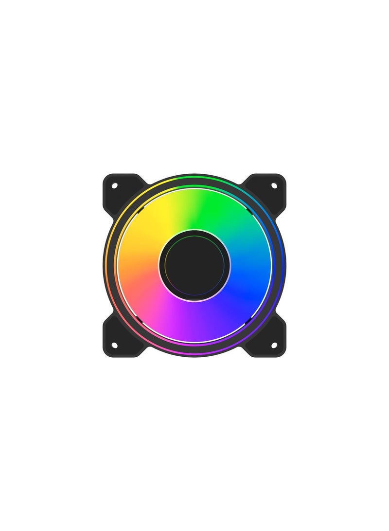 باور مروحة كمبيوتر بقطر 120 مم، مزدوجة الحلقة، بإضاءة ARGB وتقنية PWM، تعمل بضغط ثابت (عبوة واحدة) - مروحة تبريد عالية التدفق وهادئة لحافظات أجهزة الكمبيوتر المخصصة للألعاب ومبردات التبريد المائي - Image 5