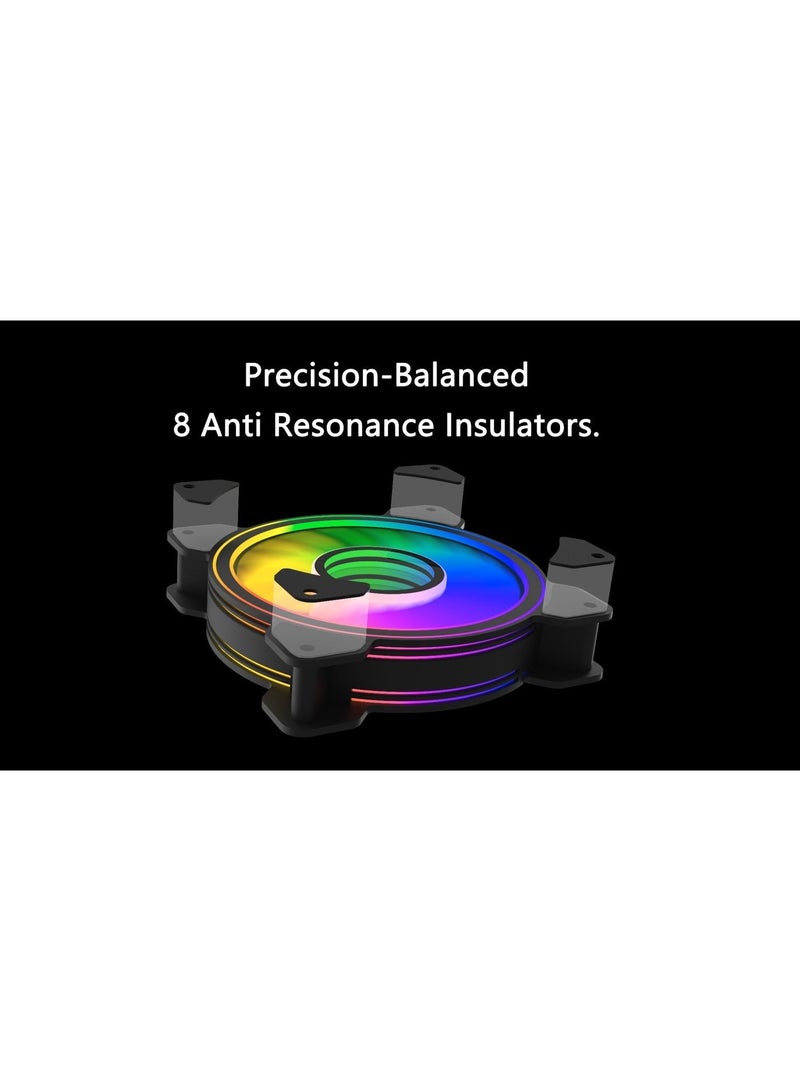 120mm ARGB PWM RGB Gaming PC Case Cooling Fan, Silent High Static Pressure High Airflow Low Noise Fan for Gaming Desktop Computer, Esports Gaming Setup - Image 5