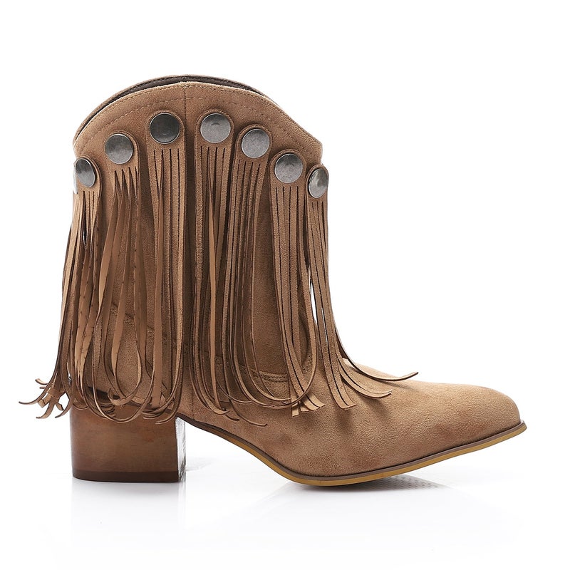 Mr.joe Western Detachable Fringe Boot - Cafe - Image 1