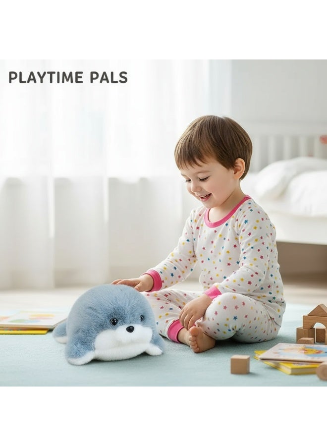 Blue Seal Plush Toy - 26cm Marine Animal Doll, Skin-Friendly Soft Stuffed Toy for Kids, Sleep Companion & Home Decoration, Ideal Birthday Gift, Child-Safe with Plastic Particles Filling - Image 3