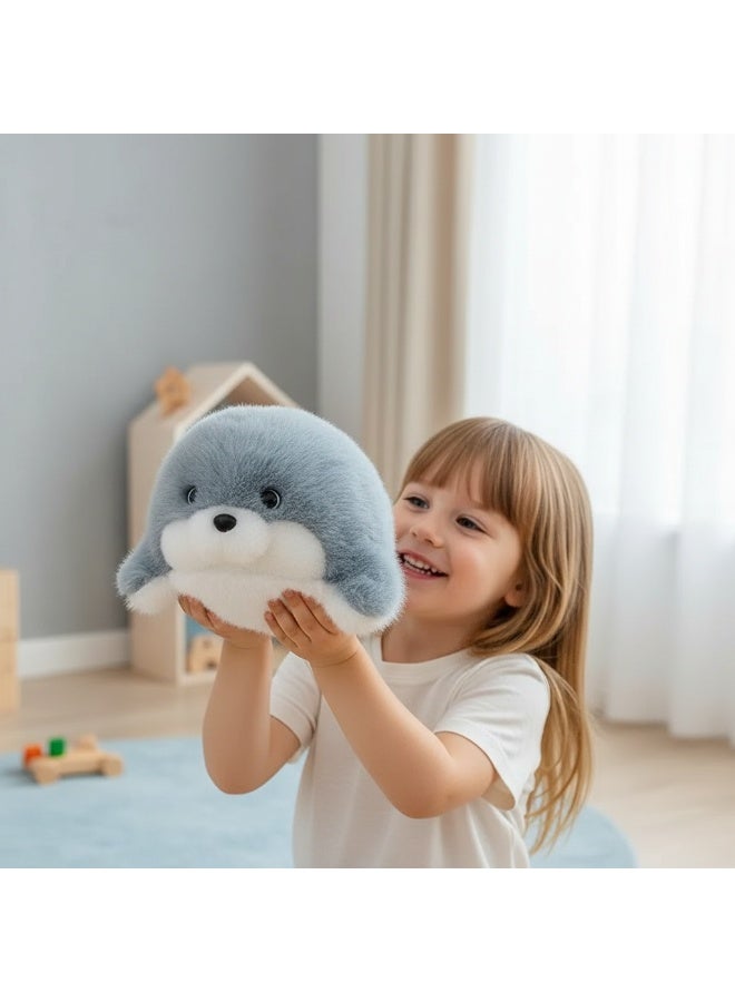 Blue Seal Plush Toy - 26cm Marine Animal Doll, Skin-Friendly Soft Stuffed Toy for Kids, Sleep Companion & Home Decoration, Ideal Birthday Gift, Child-Safe with Plastic Particles Filling - Image 4