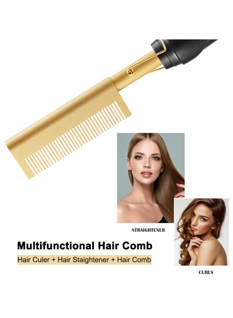 عام مشط ساخن كهربائي لتمويج الشعر وتسريحه وتنعيمه وتجعيده، فرد شعر مع مشط ساخن وملس ، فرد وتمويج الشعر مع مشط ساخن وملس شعر. - Image 2