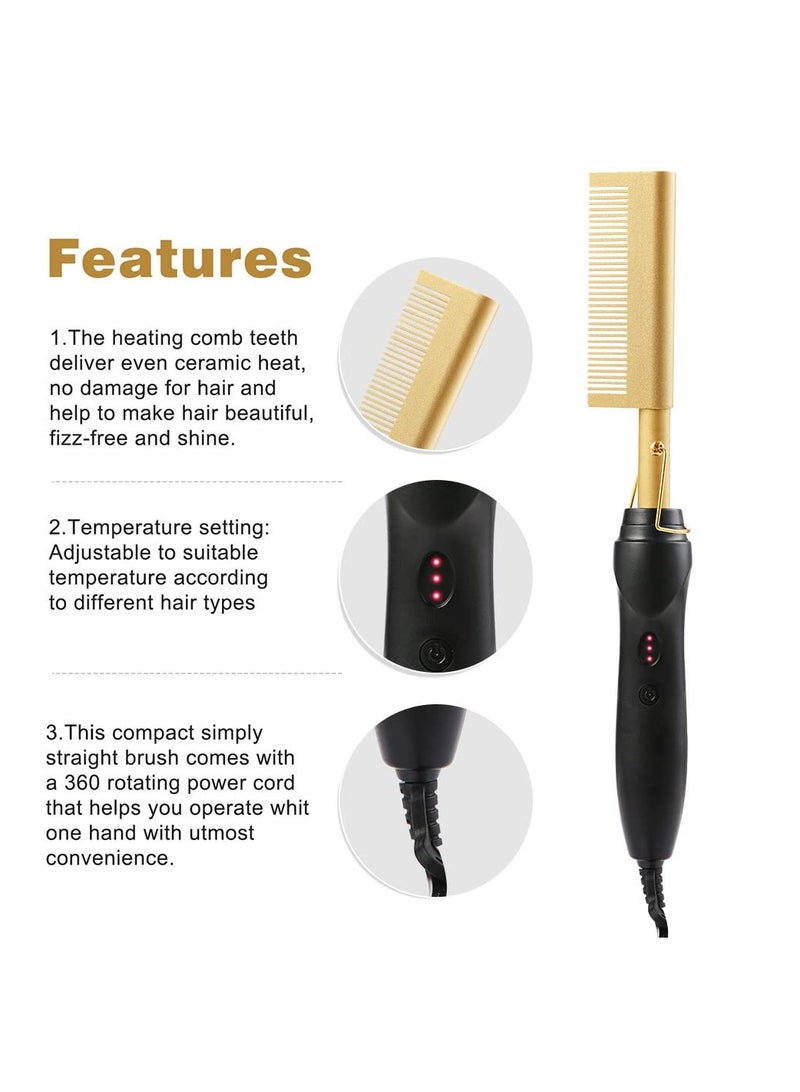 عام مشط ساخن كهربائي لتمويج الشعر وتسريحه وتنعيمه وتجعيده، فرد شعر مع مشط ساخن وملس ، فرد وتمويج الشعر مع مشط ساخن وملس شعر. - Image 5