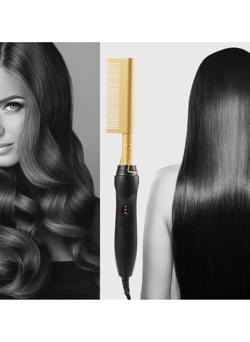عام مشط ساخن كهربائي لتمويج الشعر وتسريحه وتنعيمه وتجعيده، فرد شعر مع مشط ساخن وملس ، فرد وتمويج الشعر مع مشط ساخن وملس شعر. - Image 4