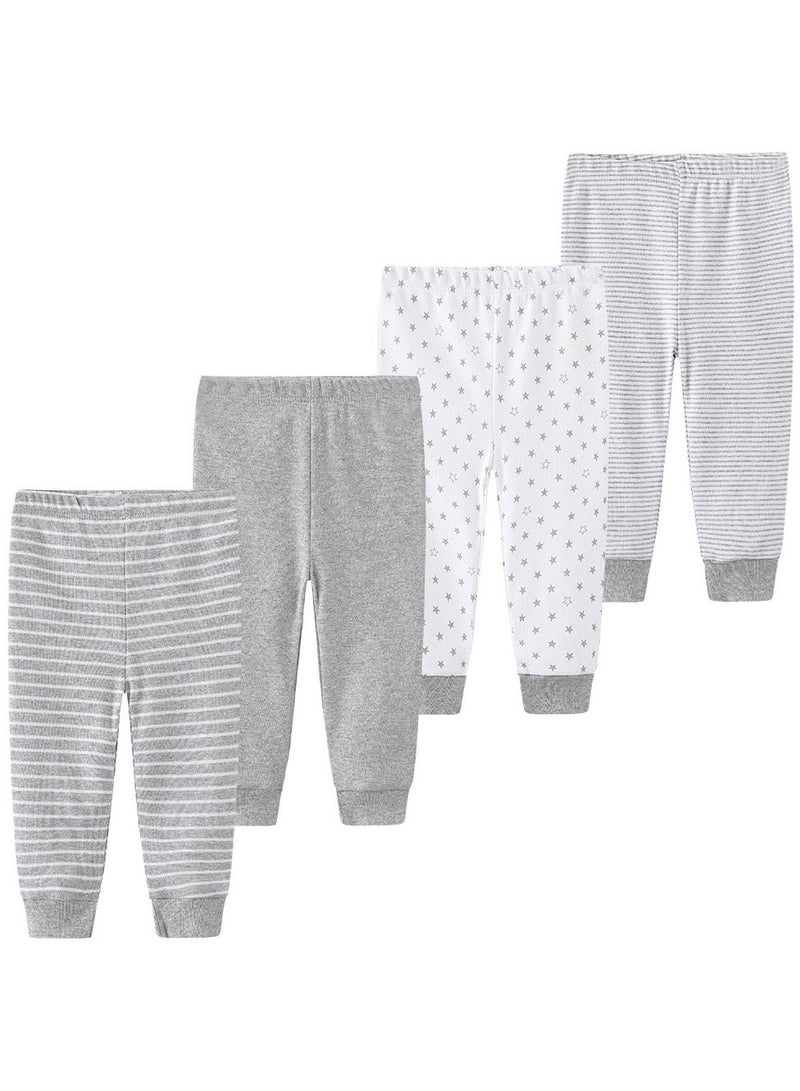 RedMapleTEK Four-Piece sSet of Elastic Breathable Pure Cotton High Waist Trousers For Infants And Young Children - Image 1