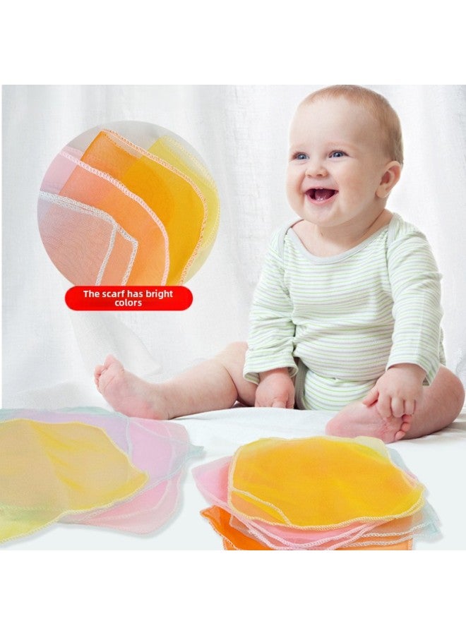 0-3 Years Old Baby Early Education Cloth Book Cartoon Geometric Figure Cloth Ball Cotton Ball Toy-Color:Fabric Tissue Box-animal Style (3 Square Paper Scarves + 8 Edged Silk Scarves)  - Image 4