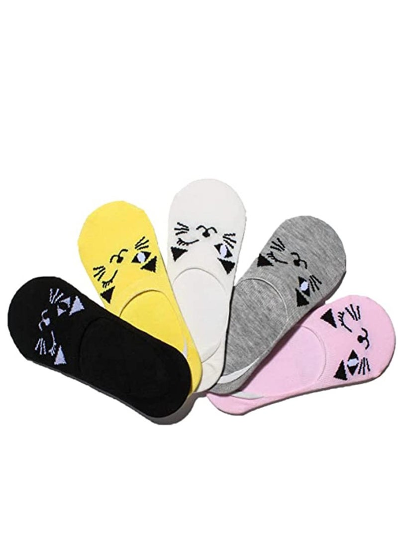Excefore Cotton Socks No Show Kids Cute Cartoon Animals Socks Low Cut Cotton Anti Slip Socks for 6-12 Years Girls Boys Kids - Image 1