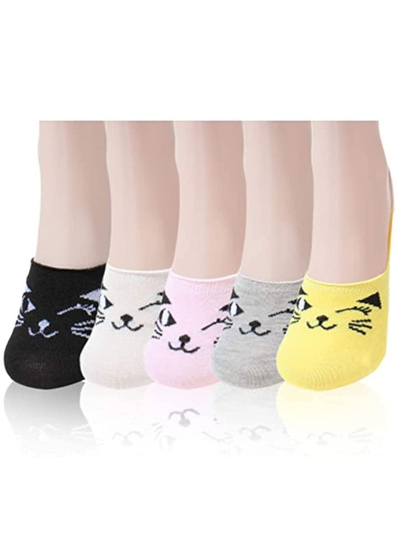 Excefore Cotton Socks No Show Kids Cute Cartoon Animals Socks Low Cut Cotton Anti Slip Socks for 6-12 Years Girls Boys Kids - Image 2