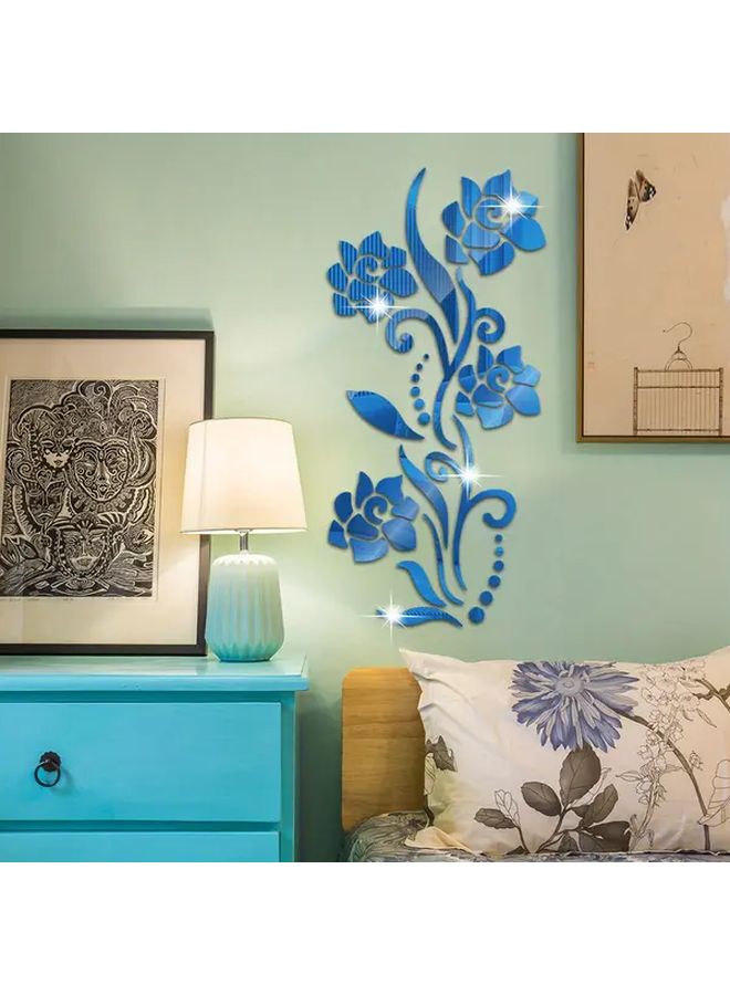 Red Acrylic Rose Flower Mirror Wall Sticker for Bedroom Living Room Decor - Image 5