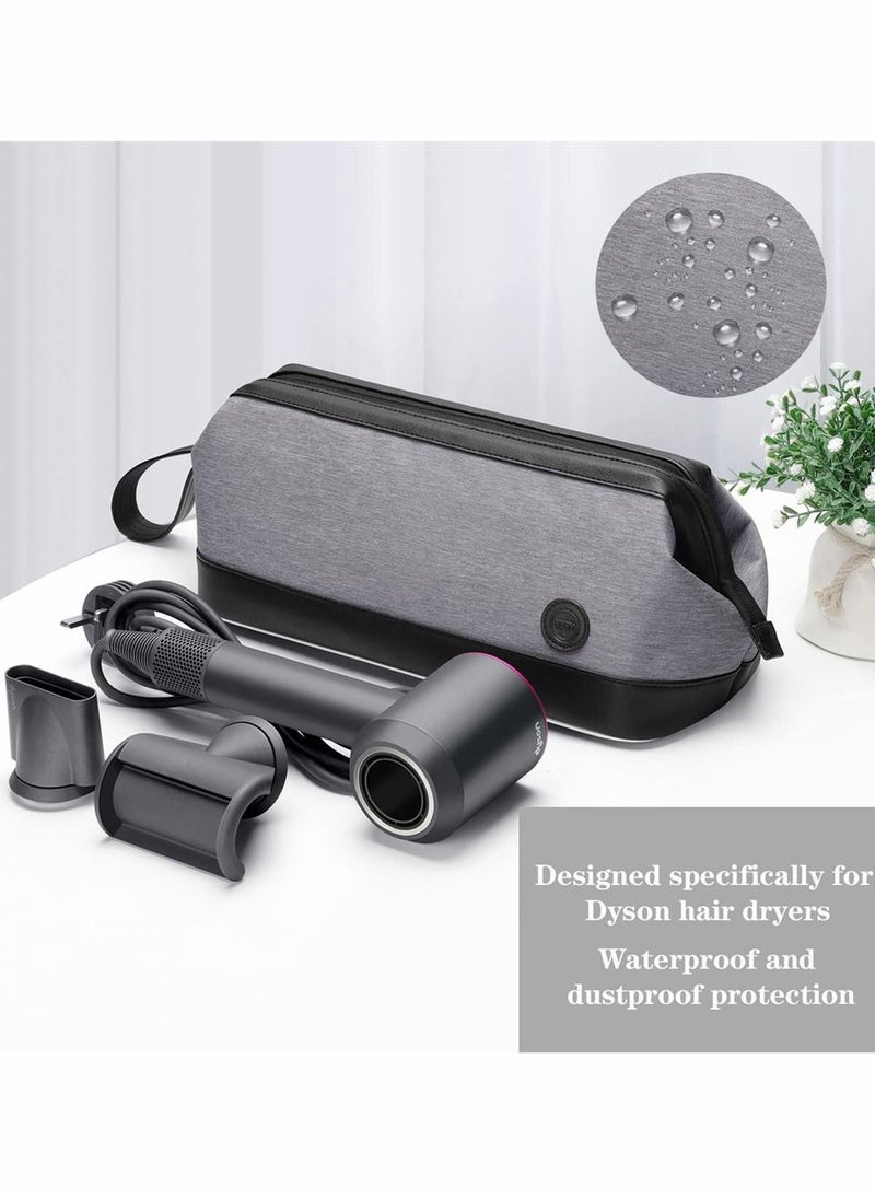 SYOSI Waterproof Travel Case Portable Storage Bag for Dyson Hair Dryer, Portable Travel Organizer for Hair Straightener and Attachments, Anti-scratch Dustproof Protection Organizer Travel Gift Case (Grey)  - Image 2