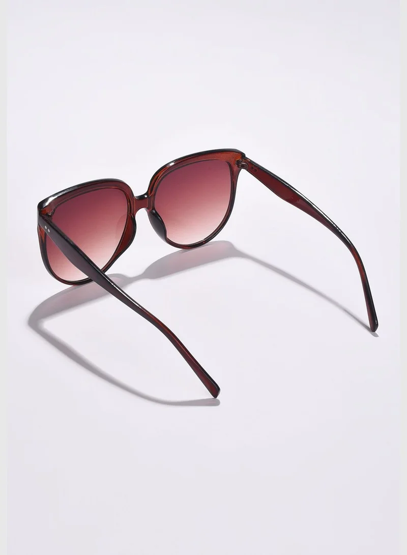 Haute Sauce Women Brown Lens Brown Butterfly Sunglasses