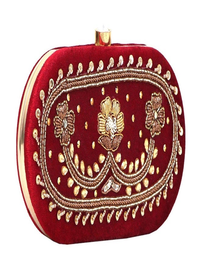 DUCHESS Women's Oval Clutch Maroon - Image 2