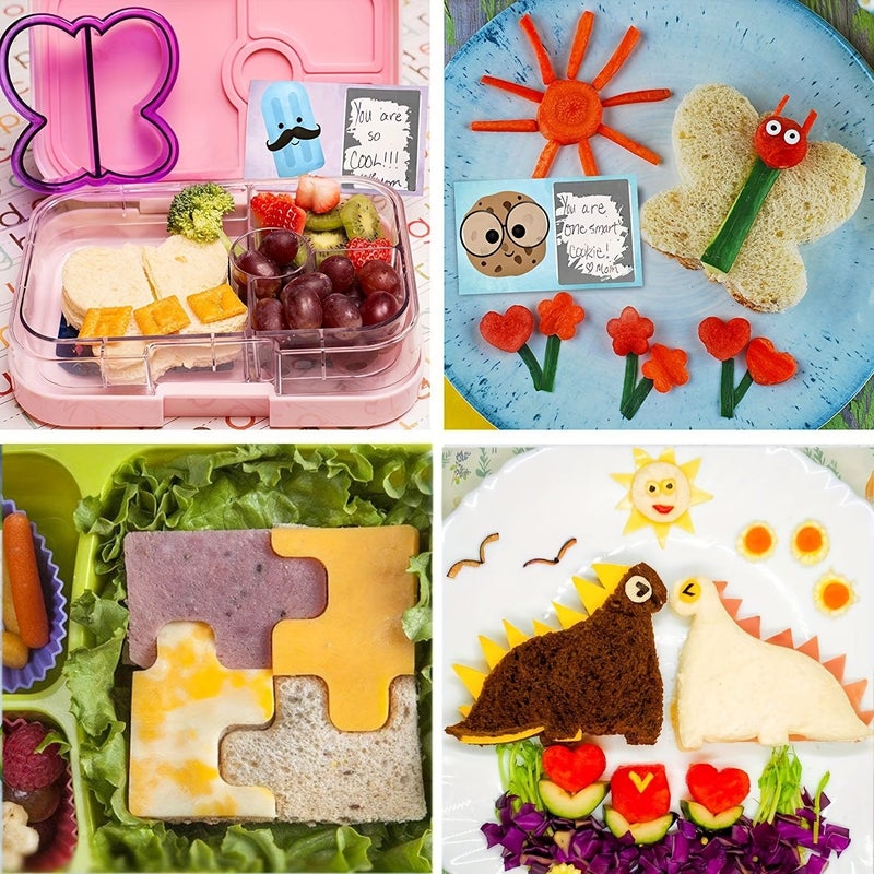 4 Pcs Sandwich Cutter Pancake Maker Dinosaur Butterfly Dolphin Heart Shape Cookie Cutter Kids Bento Box - Image 5