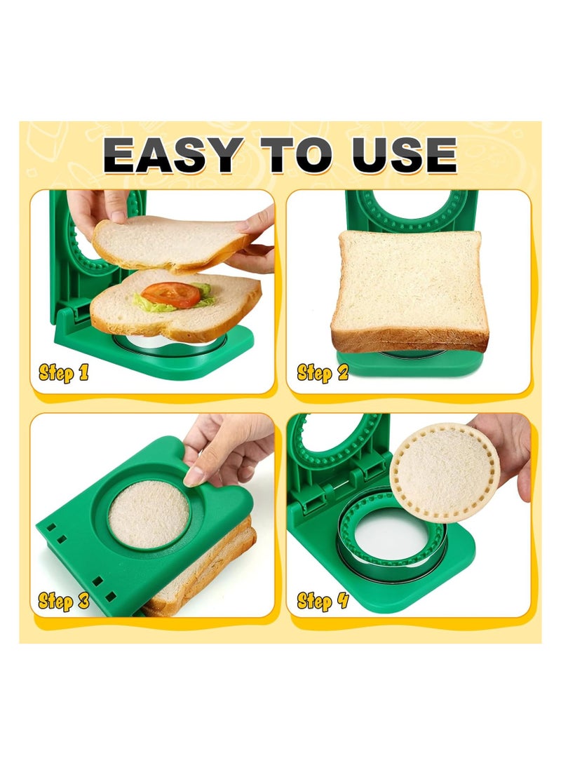 2 حزمة قاطع السندوتشات وسدادة العفن، صانع السندوتشات للأطفال، قاطع خبز على شكل دائرة ومربع، ممتاز لصندوق الغداء وصندوق بينتو. - Image 4