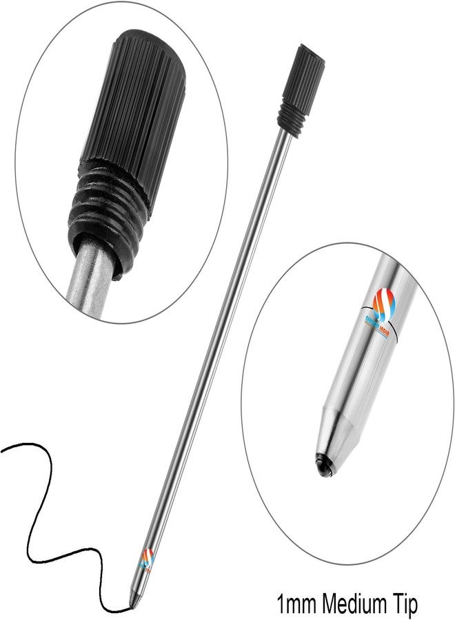Eshcon India Eshcon 2.7 Inch Ballpoint Pen Refills Compatible with Diamond Crystal Stylus Pen & Screwdriver Pen [ Medium Tip] Black Ink, A Set of 2 Refills - Image 2