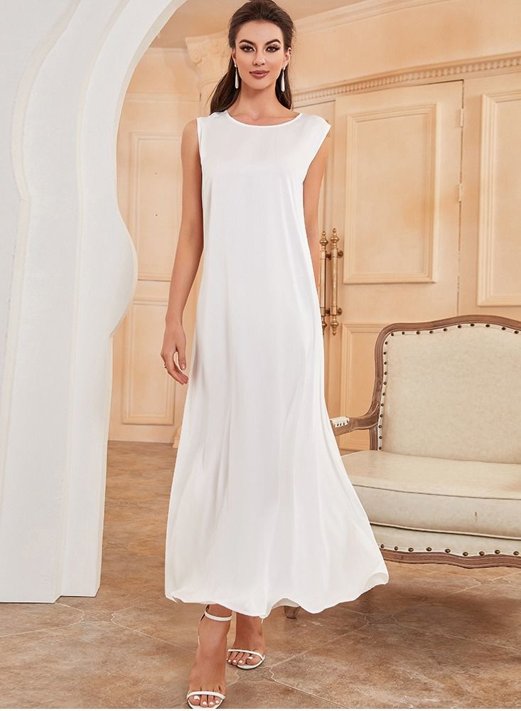 Loquat Sleeveless Temperament Dress White  - Image 1