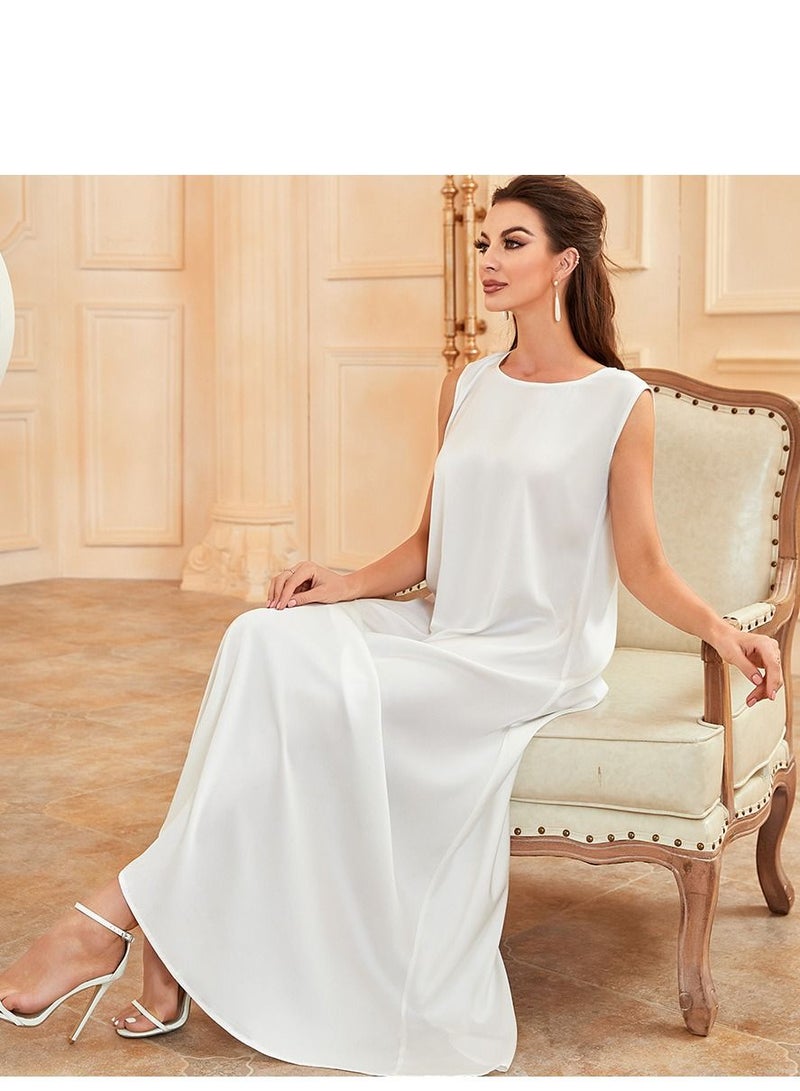 Loquat Sleeveless Temperament Dress White  - Image 2