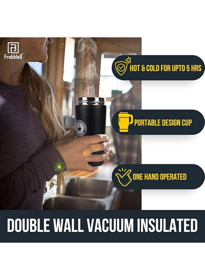 كوب حراري ستانلس ستيل أسود – حافظ للحرارة والبرودة بتصميم أنيق ومقاوم للتسرب - Image 4