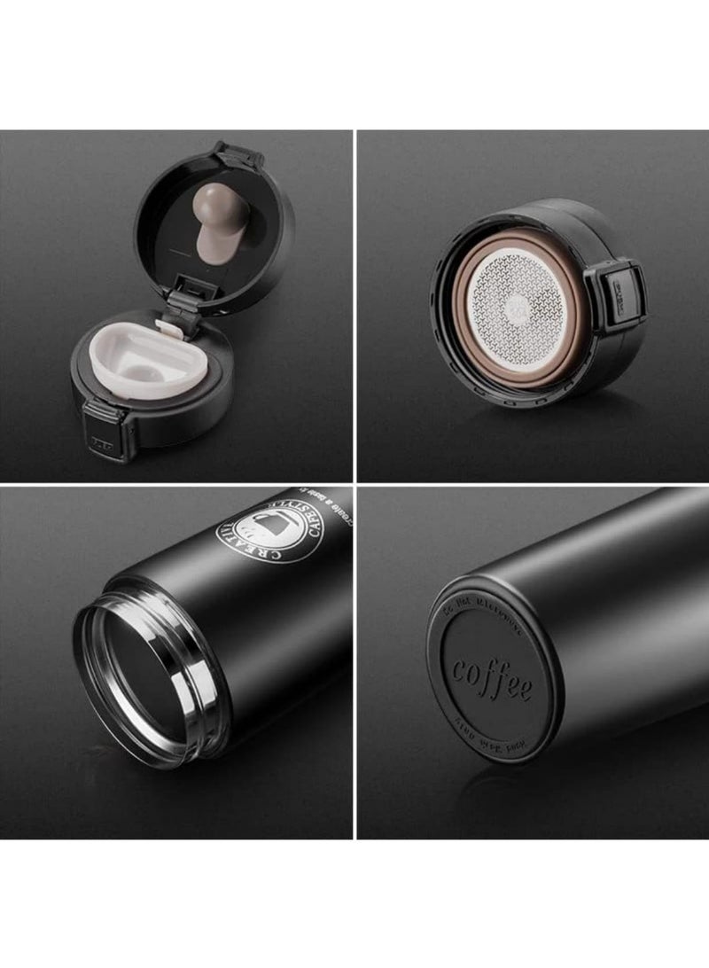 كوب حراري ستانلس ستيل أسود – حافظ للحرارة والبرودة بتصميم أنيق ومقاوم للتسرب - Image 2