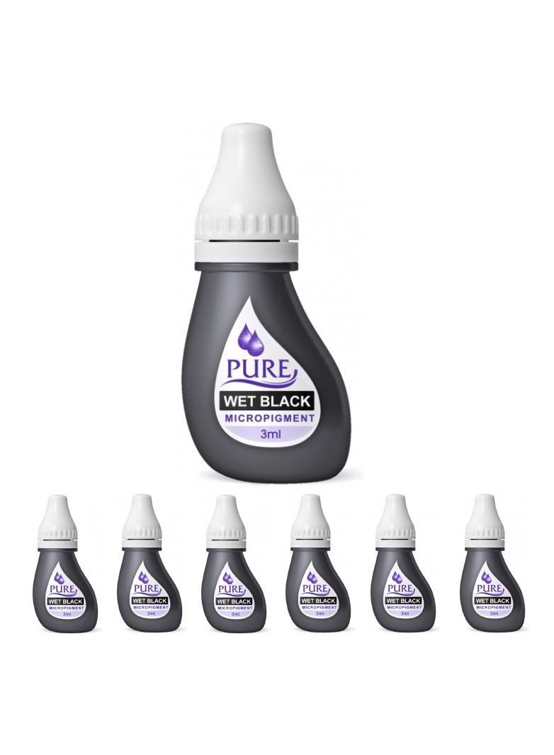Biotouch Micropigment pure pigment 6 bottle set pigment color permanent makeup microblading supplies micropigmentation cosmetic tattoo ink ombre feathering hair stroke 3ml each - Image 1