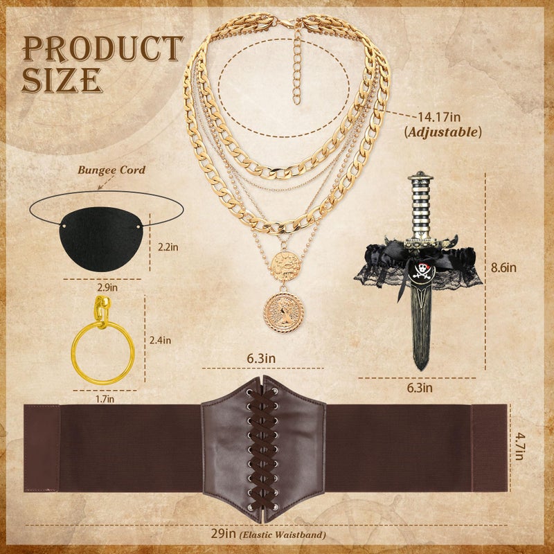 CICOCI Pirate Costume Women Outfits Renaissance Corset Steampunk Skirt Top Pirate Accessories Full Halloween Costume - Image 2