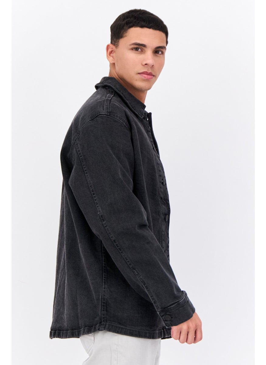 French Connection Men Washed Denim Jacket, Grey  - Image 2