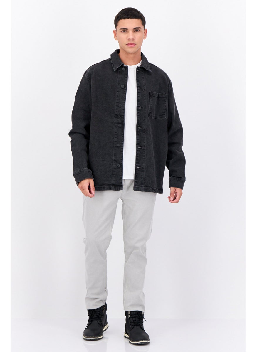 French Connection Men Washed Denim Jacket, Grey  - Image 4