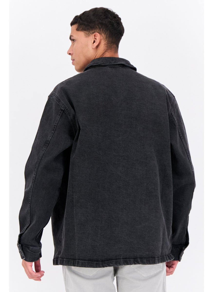 French Connection Men Washed Denim Jacket, Grey  - Image 3