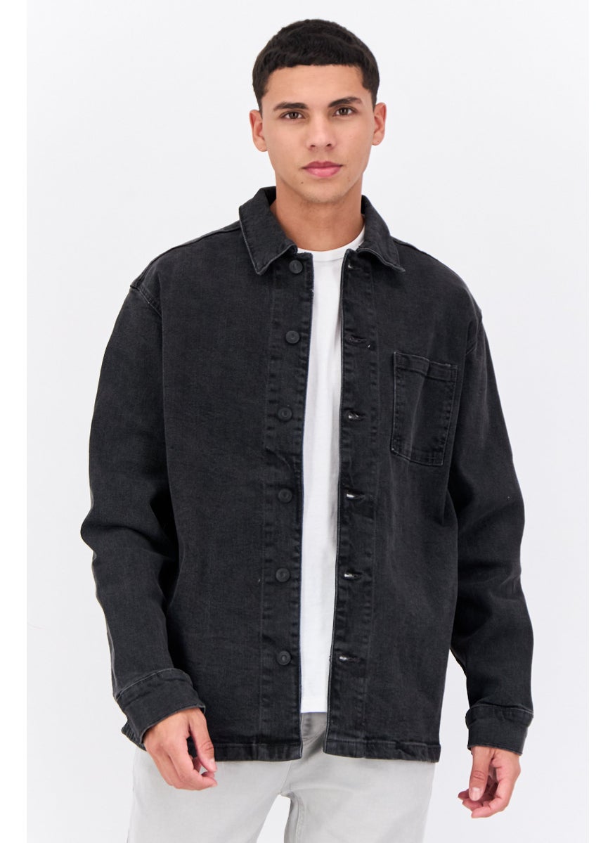 French Connection Men Washed Denim Jacket, Grey  - Image 1