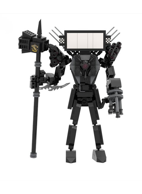 Children's Self-assembly Small Particle Toy Building Blocks Battle Axe TV Man Model Hand