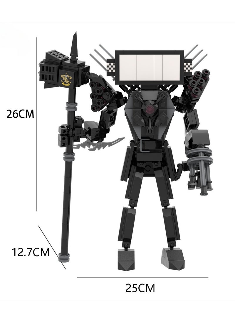 General Children's Self-assembly Small Particle Toy Building Blocks Battle Axe TV Man Model Hand  - Image 2