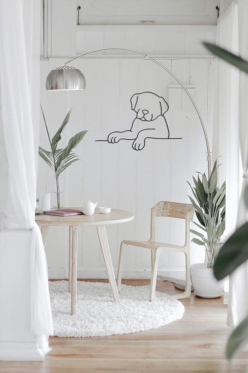 Matani Metal Dog Wall Art | Minimalist Room & Living Room Wall Decor (Sleeping Labrador) (Peeking Dog) - Image 5