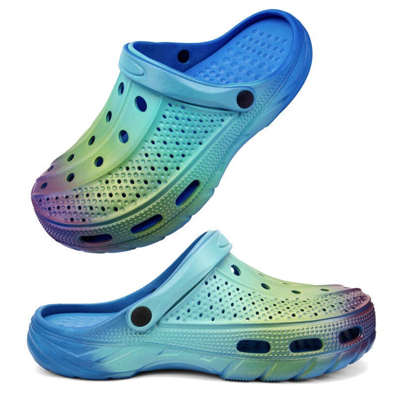 INMINPIN Women and Men Orthopedic Clogs Arch Support Garden Shoes Sandals Slippers with Plantar Fasciitis Feet InsolesGradient Blue89 Women67 Men - Image 2